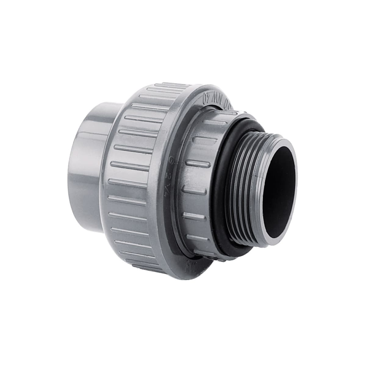 PVC Verschraubung d63 x 2" AG mit O-Ring PN10 grau