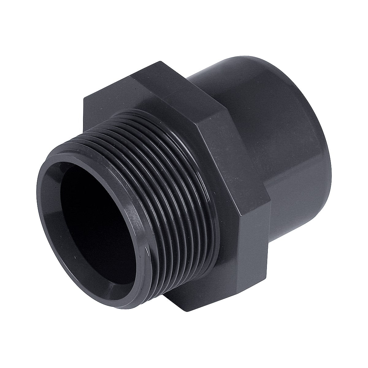 Übergangs-Muffennippel Muffe-AG 40/50-1 1/4" PN16 grau