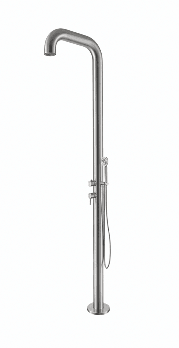 Gartendusche Santiago Edelstahl mit Handbrause & Heizband - Hytek Pool Shop