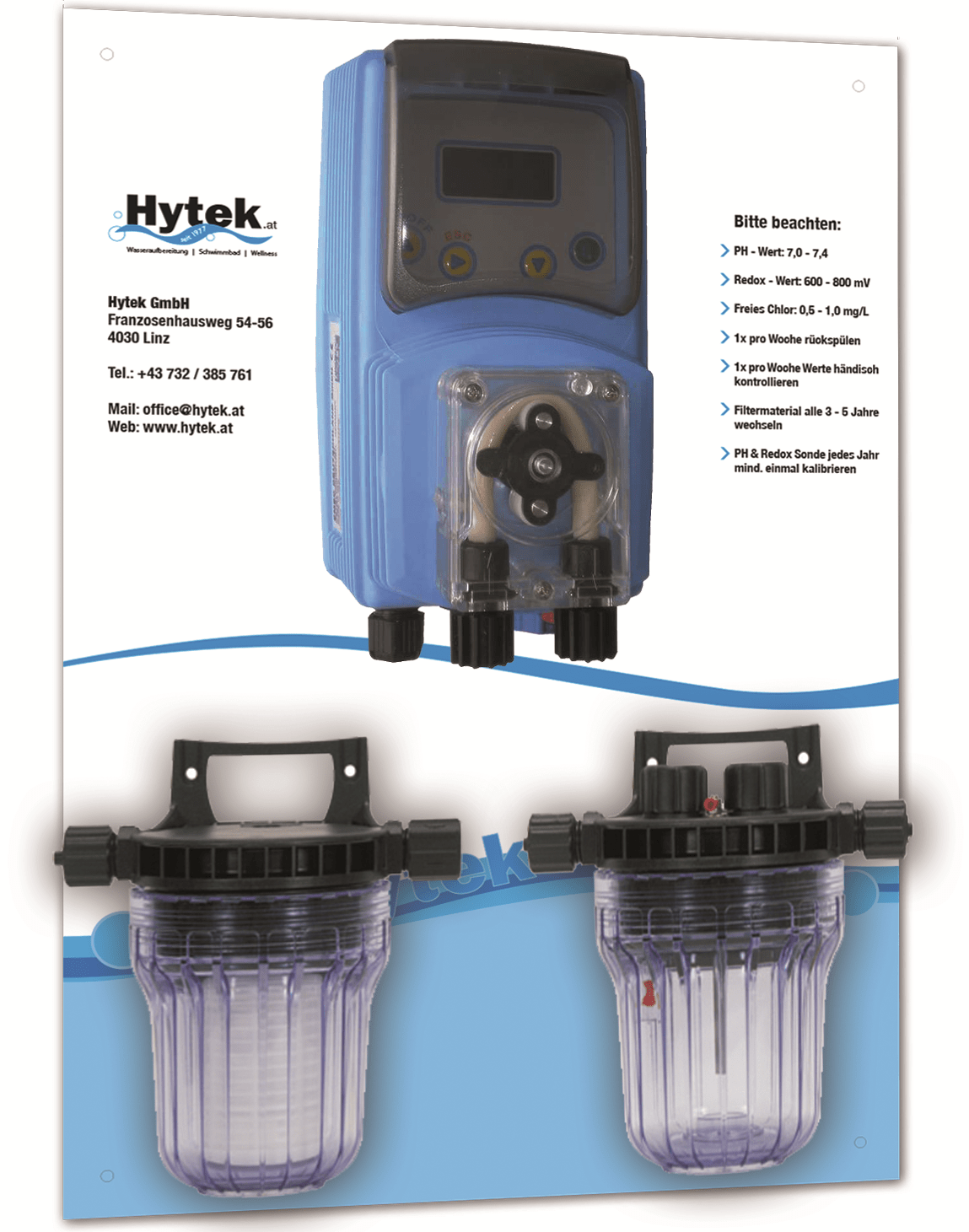 Hytek Dosierautomatik pH oder Chlor - Hytek Pool Shop