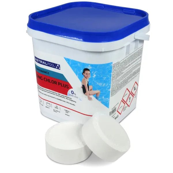 Langzeit Chlor Tabs 250 g zur Pool Dauerdesinfektion - Hytek Pool Shop