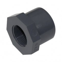 PVC Reduktion kurz d63 x 1 1/4" IG PN16 grau - Hytek Pool Shop