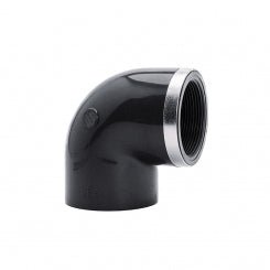 PVC Winkel 90° d63 x 2" IG verstärkt grau - Hytek Pool Shop