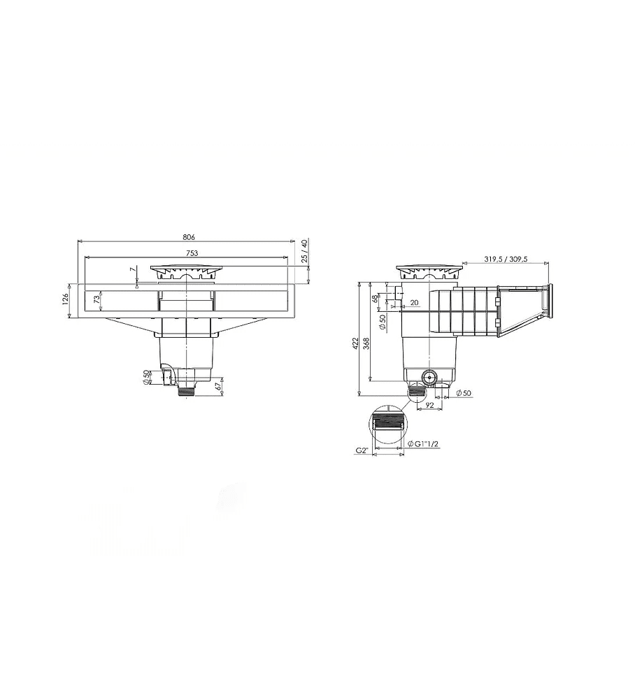 Skimmer SLIM 750 KS - Hytek Pool Shop