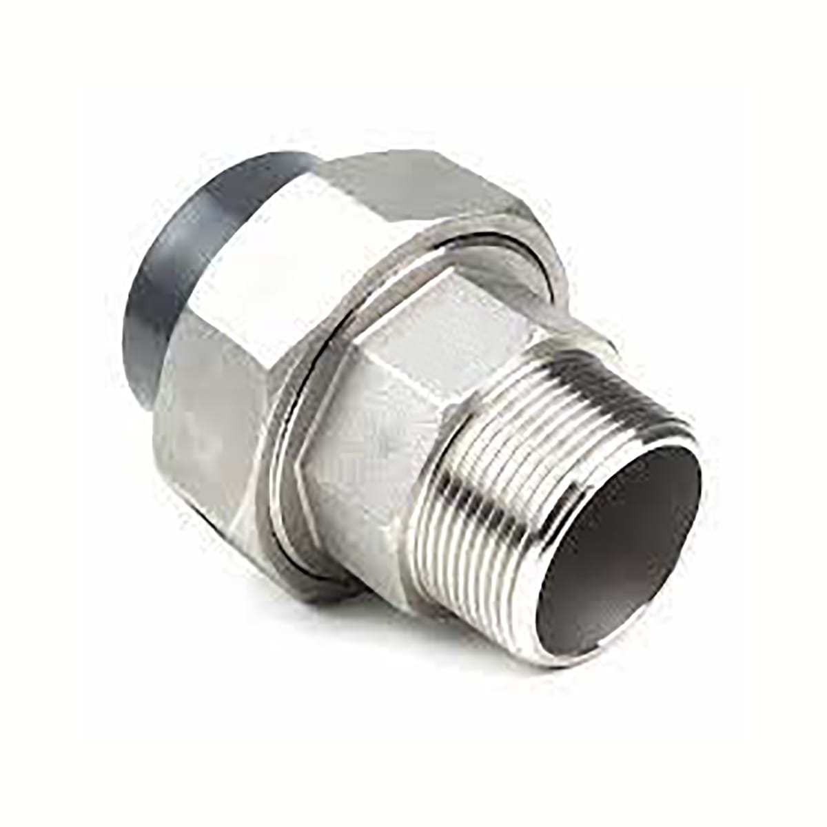 Übergangsverschraubung PVC/Edelstahl grau Klebemuffe-Außengewinde 50-1 1/2" metrisch/BSP PN16 EPDM - Hytek Pool Shop