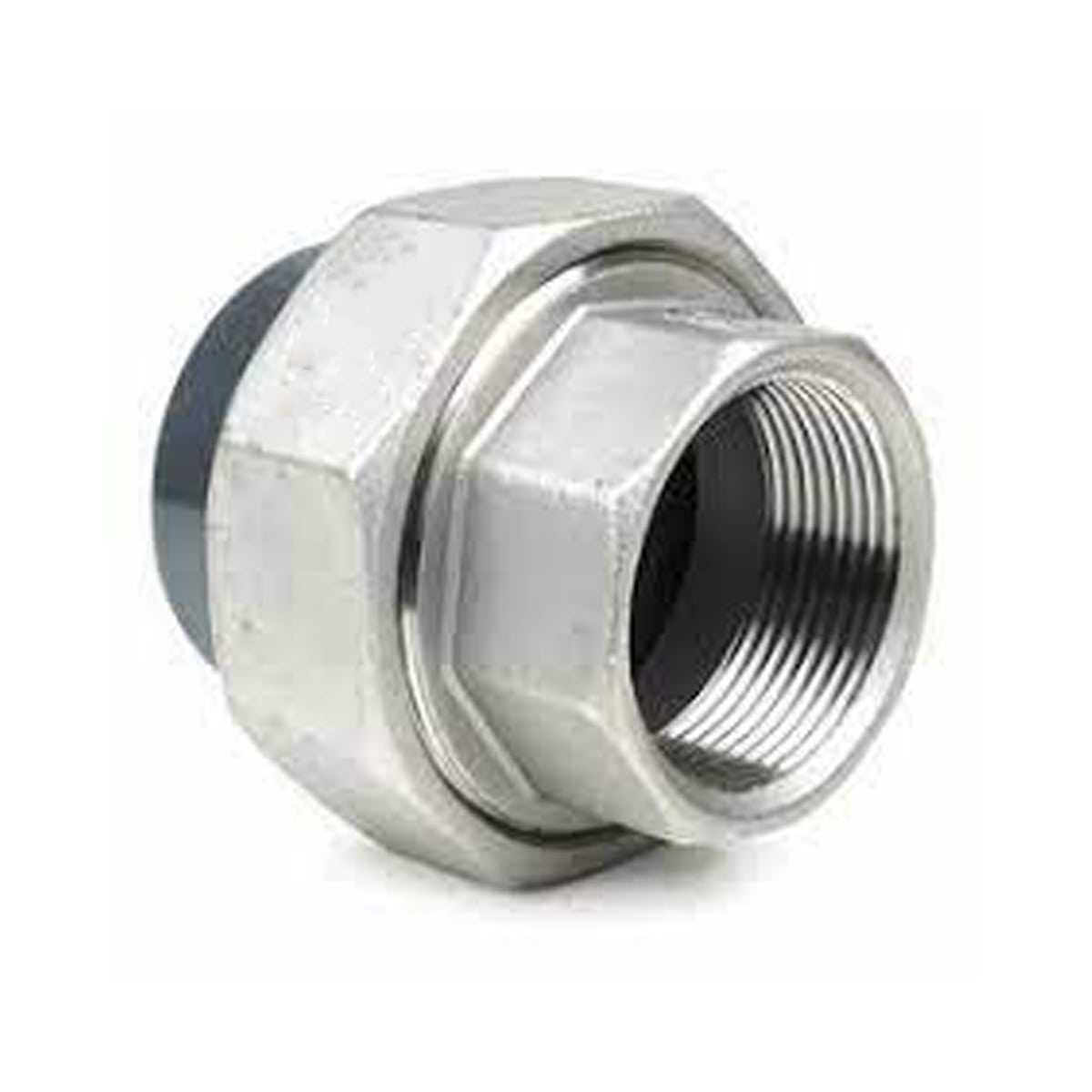 Übergangsverschraubung PVC/Edelstahl grau Klebemuffe-Innengewinde 50-1 1/2" metrisch/BSP PN16 EPDM
