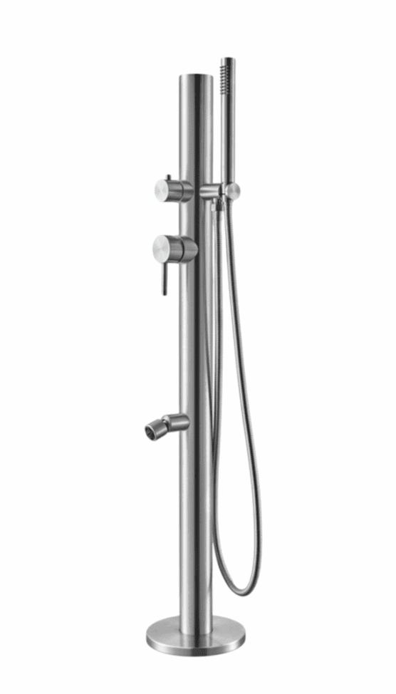 Gartendusche Panoa Edelstahl V2A mit Kalt und Warmwasser - Hytek Pool Shop