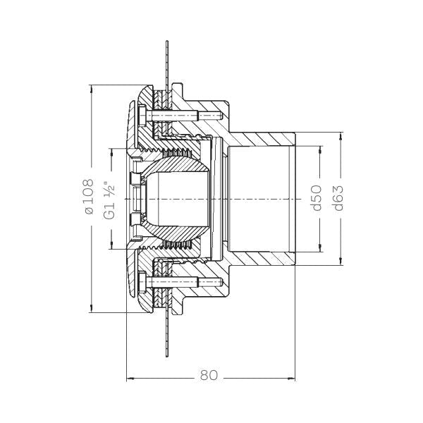 Ocean Mauerdurchführung für Einströmdüse 2" - Hytek Pool Shop