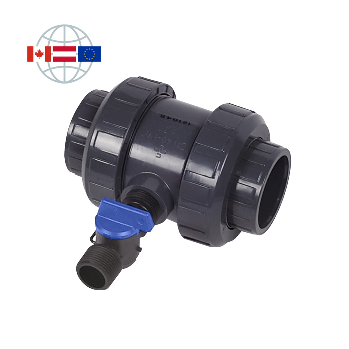 PVC Ablassventil 3/4" AG x 3/4" AG PN10 - Hytek Pool Shop