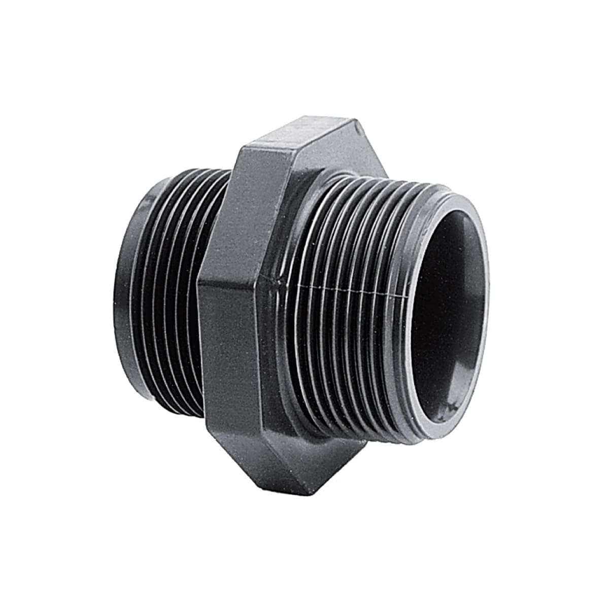 PVC Doppelnippel 1x 3/4" PN10 grau - Hytek Pool Shop