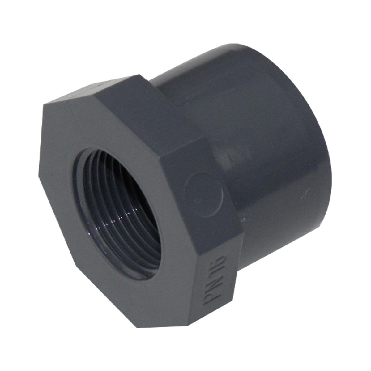 PVC Reduktion kurz d40x 3/4" IG PN16 grau - Hytek Pool Shop
