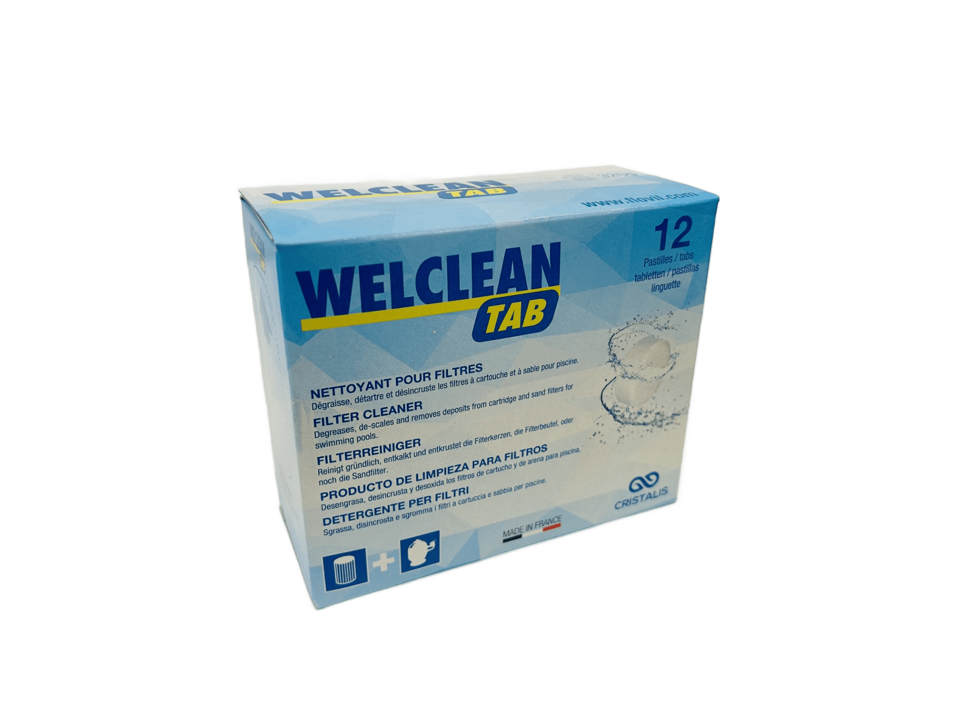 Welclean Tab Filterreiniger für Poolfilter – 12 Tabletten à 40 g - Hytek Pool Shop